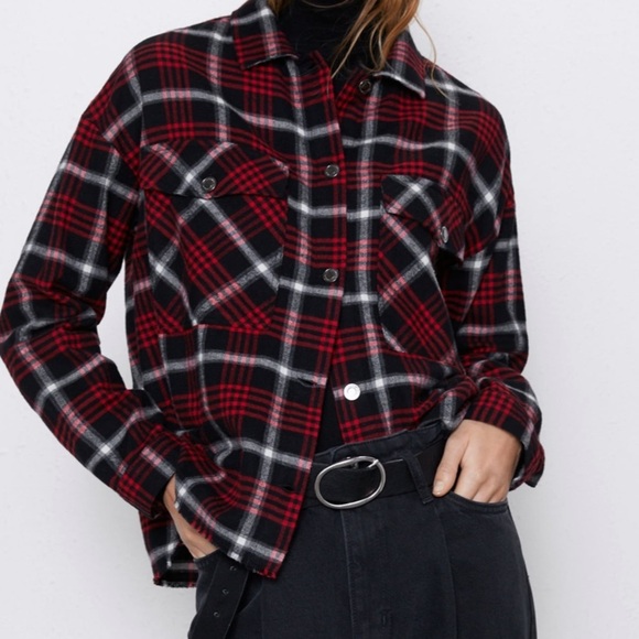 ZARA BNWT Cotton Plaid Button Up Shirt with Pockets - The Texas Shirt - Picture 1 of 6